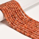 Natural Sunstone Smooth Rondelle Beads Size 2-3x6-7mm 3-4x7-8mm 15.5" Strand