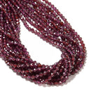 Natural Purple Garnet Faceted Round Beads Size 4mm 15.5'' Strand