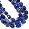 Natural Lapis Faceted Rice Nugget Chunk Beads Size 13-15x18-20mm 15.5" Strand