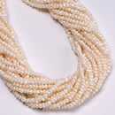 White Fresh Water Pearl Center Drill Irregular Nugget Beads 2.5-3x4-5mm 14" Strd