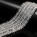 Natural Clear Quartz Faceted Rondelle Beads Size 5x9mm 15.5'' Strand