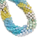 01 Gradient Multi-color Gemstone Faceted Cube Beads Size 6-7mm 16" Strand