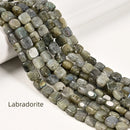 Mixed Gemstone Flat Square Shape Beads Size 9-10mm 15.5" Strand
