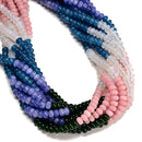 07 Gradient Multi-color Gemstone Smooth Rondelle Beads Size 4x6mm 15.5" Strand