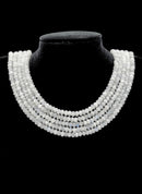 Natural White Rainbow Moonstone Faceted Rondelle Beads 4x6mm 5x8mm 15.5" Strand