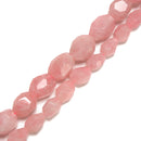 Grade A Rose Quartz Faceted Nugget Chunk Beads Size 18x25mm 25x30mm 15.5" Strand