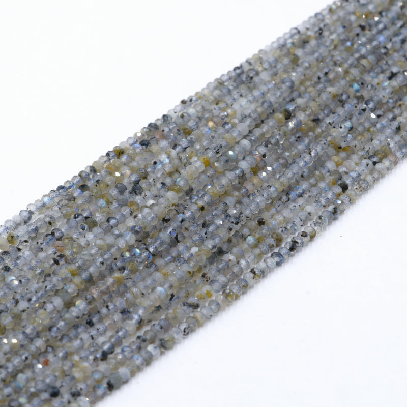 Natural Labradorite Faceted Rondelle Beads Size 3x4mm 15.5" Strand