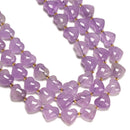 Natural Light Amethyst Top Drilled Heart Shape Beads Size 14-15mm 15.5" Strand