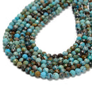 Natural Blue Turquoise Faceted Round Beads Size 5mm 15.5'' Strand