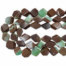 Natural Chrysoprase Irregular Hexagon Slab Slice Beads 18x22mm-20x26mm 15.5"Strd