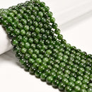 Natural Canadian Jade Smooth Round Beads Size 6mm 8mm 15.5" Strand