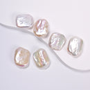 Natural Fresh Water Pearl Rectangle Undrilled Beads Size 15x20mm Sold by Pair