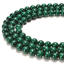 Natural Malachite Smooth Round Beads 6mm 7mm 8mm 10mm 12mm 14mm 15.5" Strand