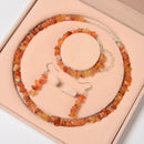 Natural Carnelian Chips Beads Size 5-8mm Jewelry Set Bracelet Earrings Necklace