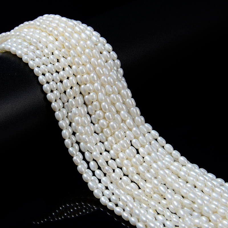 Fresh Water Pearl Rice Shape Beads Size 4x5mm 15.5'' Strand