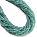 Green Aquamarine Color Dyed Jade Heishi Disc Beads Size 2x4mm 15'' Strand