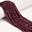 Natural Purple Garnet Faceted Cube Beads Size 2mm 15.5'' Strand