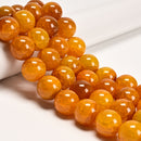 Yellow & Red Fire Agate Smooth Round Beads Size 20mm 15.5" Strand