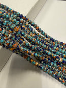 Spiny Oyster Lapis Mohave Copper Turquoise Smooth Rondelle Beads 6x8mm 16'' strd