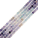 Natural Gradient Fluorite Faceted Round Beads Size 4mm 15.5'' Strand