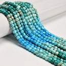Gradient Magnesite Turquoise Faceted Cube Beads Size 5.5mm 15'' Strand