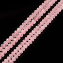 Rose Quartz Faceted Rondelle Beads 3x5mm 15.5" Strand