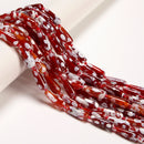 Red Dream Fire Agate Smooth Teardrop Shape Beads Size 8x20mm 10x30mm 15" Strand