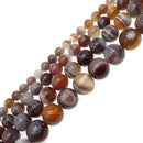 Botswana Agate Smooth Round Beads 6mm 8mm 10mm 12mm 15.5" Strand