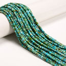 Natural Blue Green Turquoise Faceted Rubik's Cube Beads Size 3mm 15.5'' Strand