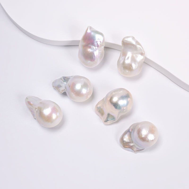 Fresh Water Pearl Baroque Shape Undrilled Beads Size 15x20mm Sold Per Pair