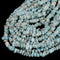 Natural Grade A Larimar Center Drill Pebble Nugget Beads Size 6-10mm 15.5'' Strd