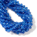 Blue Agate Color Dyed Jade Faceted Rondelle Beads Size 6x8mm 15.5'' Strand