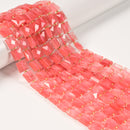 01 Mixed Gemstone Faceted Flat Square Shape Beads Size 10mm 15.5" Strand