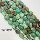 Natural Chrysoprase Pebble Nugget Chunk Beads 12x15mm 14x16mm 15x18mm 15.5" Strd