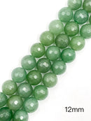 Natural Green Aventurine Faceted Round Beads Size 6mm to 20mm 15.5'' Strand