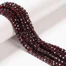 Garnet Faceted Square Dice Cube Beads Size 5mm 15.5" Strand