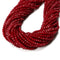 Red Ruby Color Dyed Jade Hard Cut Faceted Rondelle Beads Size 3x4mm 15.5 Strand