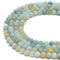 Light Blue Green Aquamarine Smooth Round Beads Size 10mm 12mm 15.5" Strand