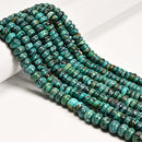 Natural Turquoise Smooth Rondelle Beads Size 3-7mm x 10-11mm 16" Strand