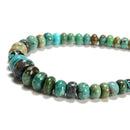 Graduated Natural Turquoise Smooth Rondelle Beads Size 3x4 to 6x11mm 15.5'' Strd