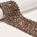 Natural Gray Moonstone Smooth Round Beads Size 8mm 15.5'' Strand