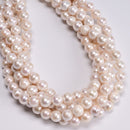 Natural White Edison Pearl Round Beads Size 10-11mm 15.5" Strand
