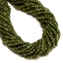 Natural Green Jade Faceted Cube Beads Size 4mm 15'' Strand