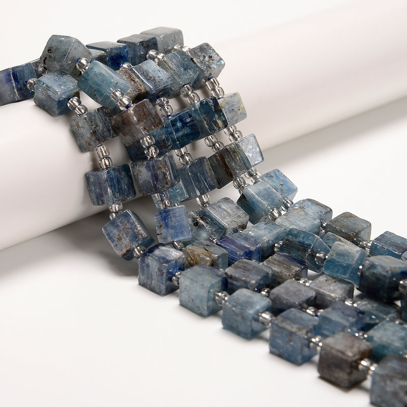 Natural Kyanite Smooth Cube Beads Size 10mm 15.5'' Strand