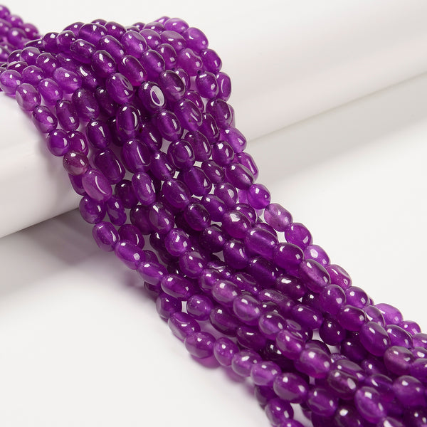 Amethyst Color Dyed Jade Pebble Nugget Beads Size 6mm x 8-9mm 15.5'' Strand