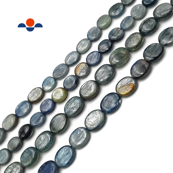 Natural Kyanite Smooth Flat Oval Beads Approx 10x13mm 13x16mm 15.5" Strand