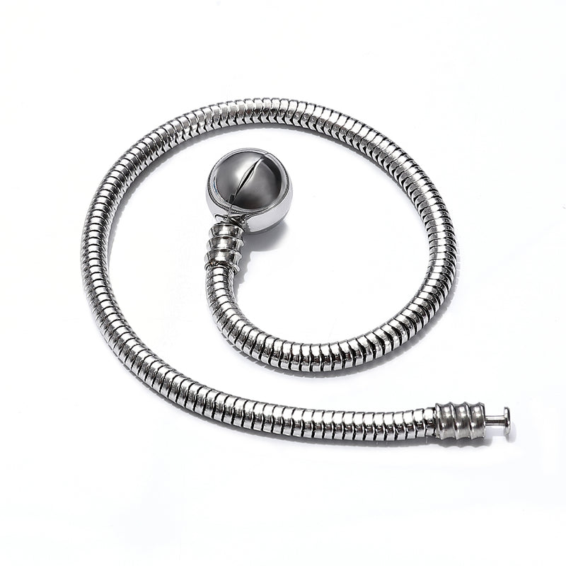 Stainless Steel Snake Chain Bracelet With Round Ball Clasp 7.5'' Length