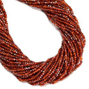 Hessonite Orange Cubic Zirconia Faceted Cube Beads Size 2-2.5mm 15.5'' Strand