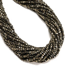 Natural Pyrite Faceted Cube Beads Size 3mm 15.5" Strand
