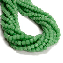 Natural Green Jadeite Jade Faceted Rubik's Cube Beads Size 7mm 15.5'' Strand